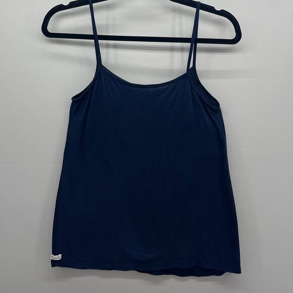 Y2K Abercrombie & Fitch Spaghetti Strap Tank‎ Top Womens Small Navy Blue Flowy - Picture 3 of 5
